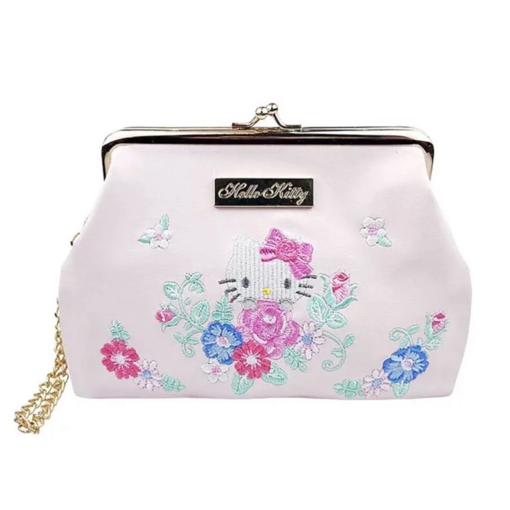 BNIB Japan Sanrio Hello Kitty Spring Florals Kisslock Pouch Clutch Purse